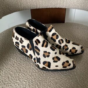 URGE Veda Leopard Print Calf Hair Booties